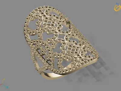 Vintage Womens Diamond Ring Women Rings 3dmodels 3D print model 3D print model 16