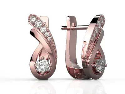 150116 E drop earrings  3D print model