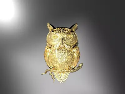 Owl Brooch Free 3D print model