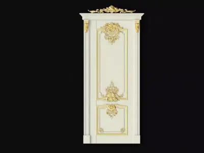 Carved decors door 3D model