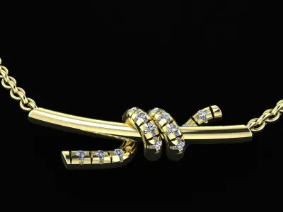 Tiffany Knot Small Pendant with Diamonds printing model 3D print model