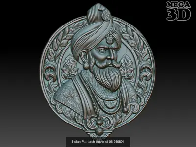 Indian Patriarch basrelief Pack A 240824 3D Model Collection