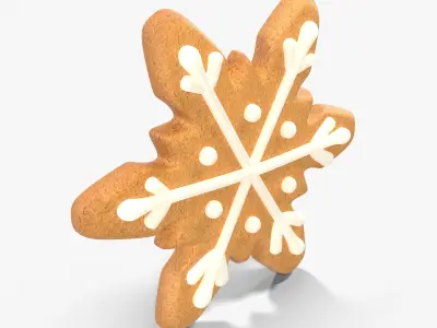Gingerbread Cookie Snow Low-poly 3D model