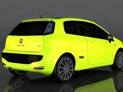 Fiat Punto EVO Low-poly 3D model