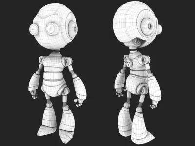 Robot with eyes Low-poly 3D model purchase