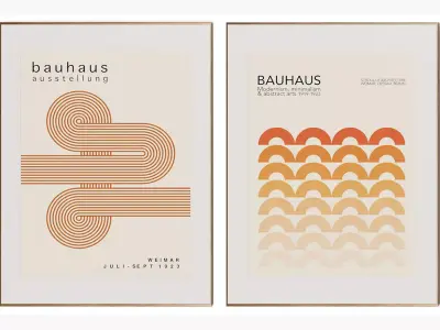 Bauhaus Orange posters 3D model