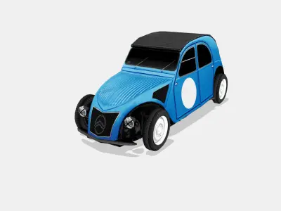 Citroen 2CV A Racer Low-poly 3D model