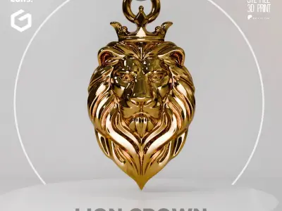 LION CROWN 3D print model