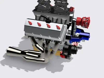 PRO STOCK HEMI COMPLETE HIGH DETAIL 3D PRINT MODEL 3D print model