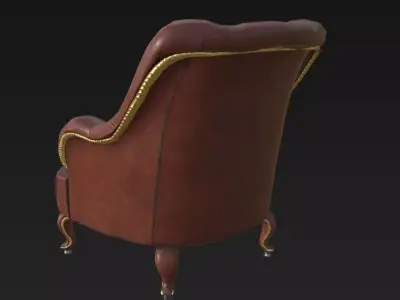 ArmChair Classic J65 Low-poly 3D model