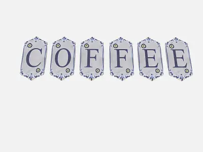 old stone cafe sign model Low-poly 3D model purchase