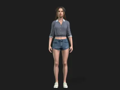 Rigged 3D Model of a Woman 3D model