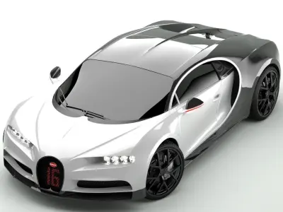 Bugatti Chiron Sport 2021 White Premium  3D model