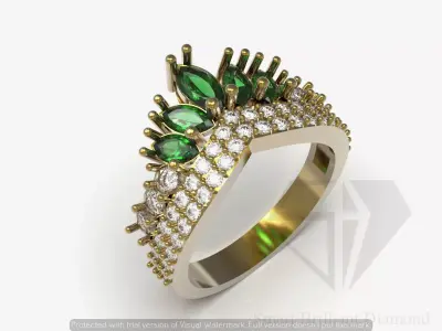 Modern and Royal design stl 3d cad ring model jr00308 3D print model