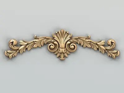 Carved decor horizontal 027 3D model