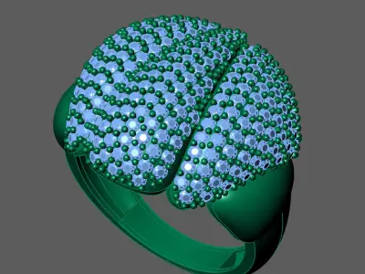 Womens Rings With Stone Ring Ready STL 3DM Models Rings women 3D print model