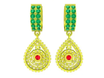 A5671 Luxury Diamond Earrings 3D Model 3D print model