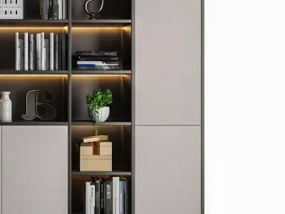 decoration Bookcase Modern monomer Cabinets 3D model