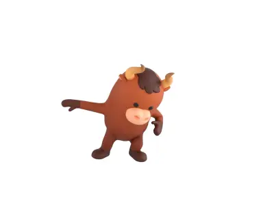 Rigged Bull Character  3D model
