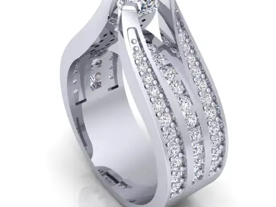 Fancy Luxury Ring 3d Model Render Detail  3D print model