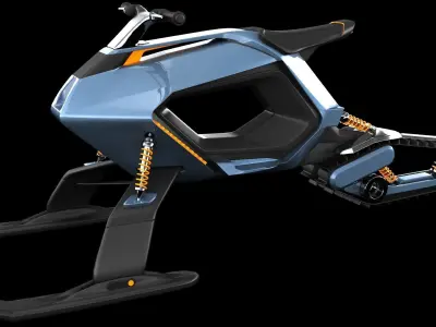 Snowmobile futuristic snow bike 3D model