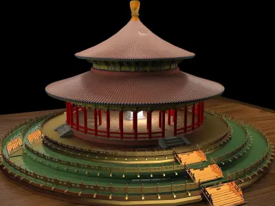 Chinese pavilion 3D model shop