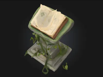 Ancient Spellbook on Pedestal  Keeper of Forgotten Magic 3D model