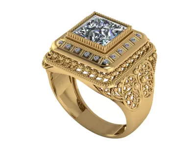 Man ring 3D printable for gold and silver 3D print model