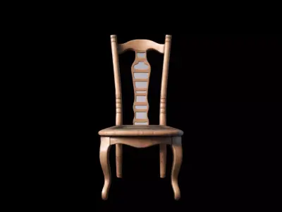 3d Model  Ladderback Chair Isolated On High Render 3D model order
