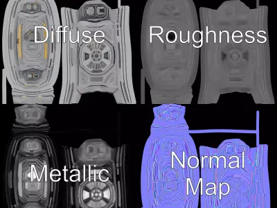 Futuristic Wall Panel model pack Low-poly 3D model