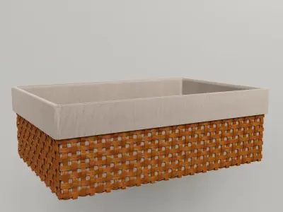Bamboo Basket Low-poly 3D model