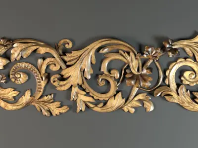 Ornament001 gold ornate wall plaque 3D model
