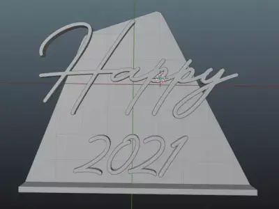Happy 2021 souvenir Free 3D print model
