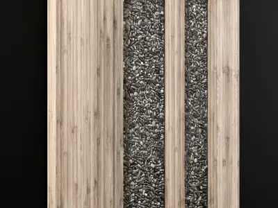 Wall Wood pebble decor n1 3D model