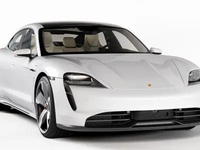 Porsche Taycan and Ioniti Charging Station 3D model