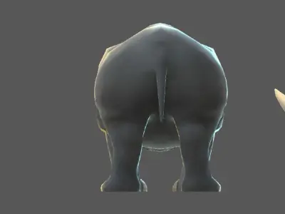 Rhinoceros   cattle Low-poly 3D model