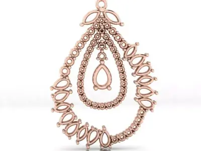 marquise and pear jewelry pendant 3D print model