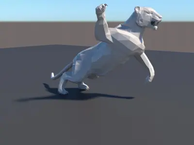 Lowpoly tiger animal animation  3D model