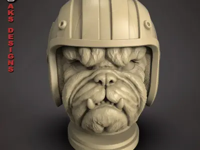 Bulldog Biker version 1 Penstand cum flowerpot 3D print model