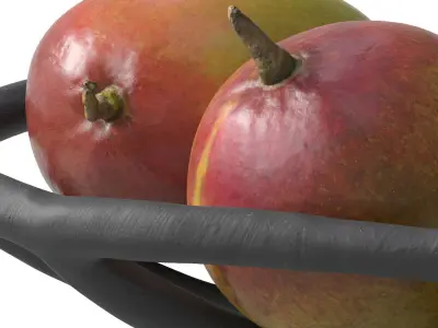 Nested bowl with mango and pears 3D model