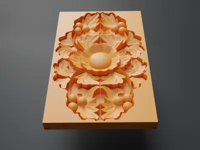 Decorative carved base mesh 3 3D model