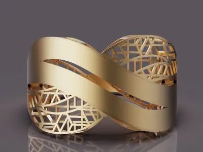 Lux ring silver gold jewelry printable 3D model 3D print model get
