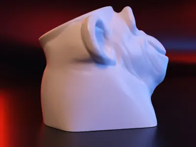 Vase monkey head 3D print model