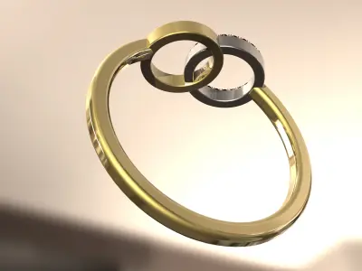 Ring with two wheels 3D print model