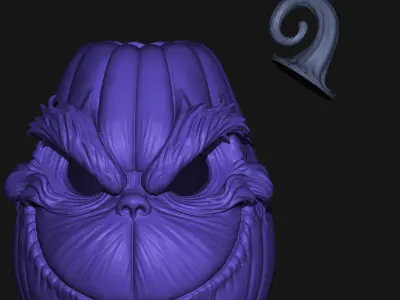 The Grinch Pumpkin Set 3D print model