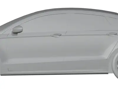 White american car unbranded 3D model