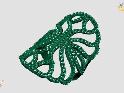 Vintage Womens Diamond Ring Women Rings 3dmodels 3D print model 3D print model 6