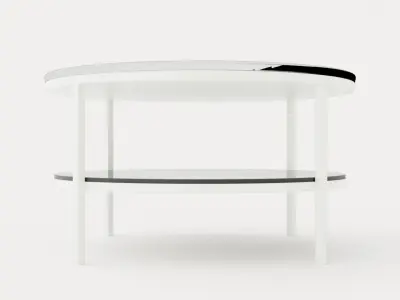 Marise Coffee Table 80 Cm Around White Steel Low-poly 3D model