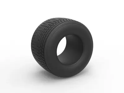 Dirt Sprint racing tire 6 Scale 1 to 25 3D print model
