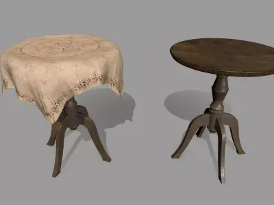 Table with pattern Low-poly 3D model